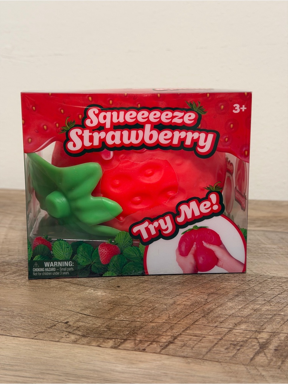 NEW Viral Sunny Days Entertainment Squeeeze Strawberry Fidget Squishy Toy